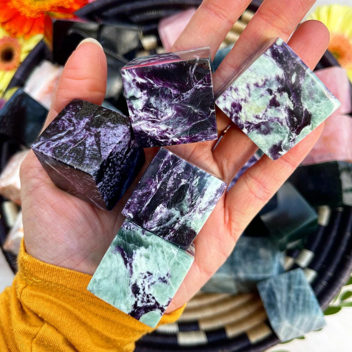 Crystal Purple Black Gemstone Purple Black Gemstone Medium Dark